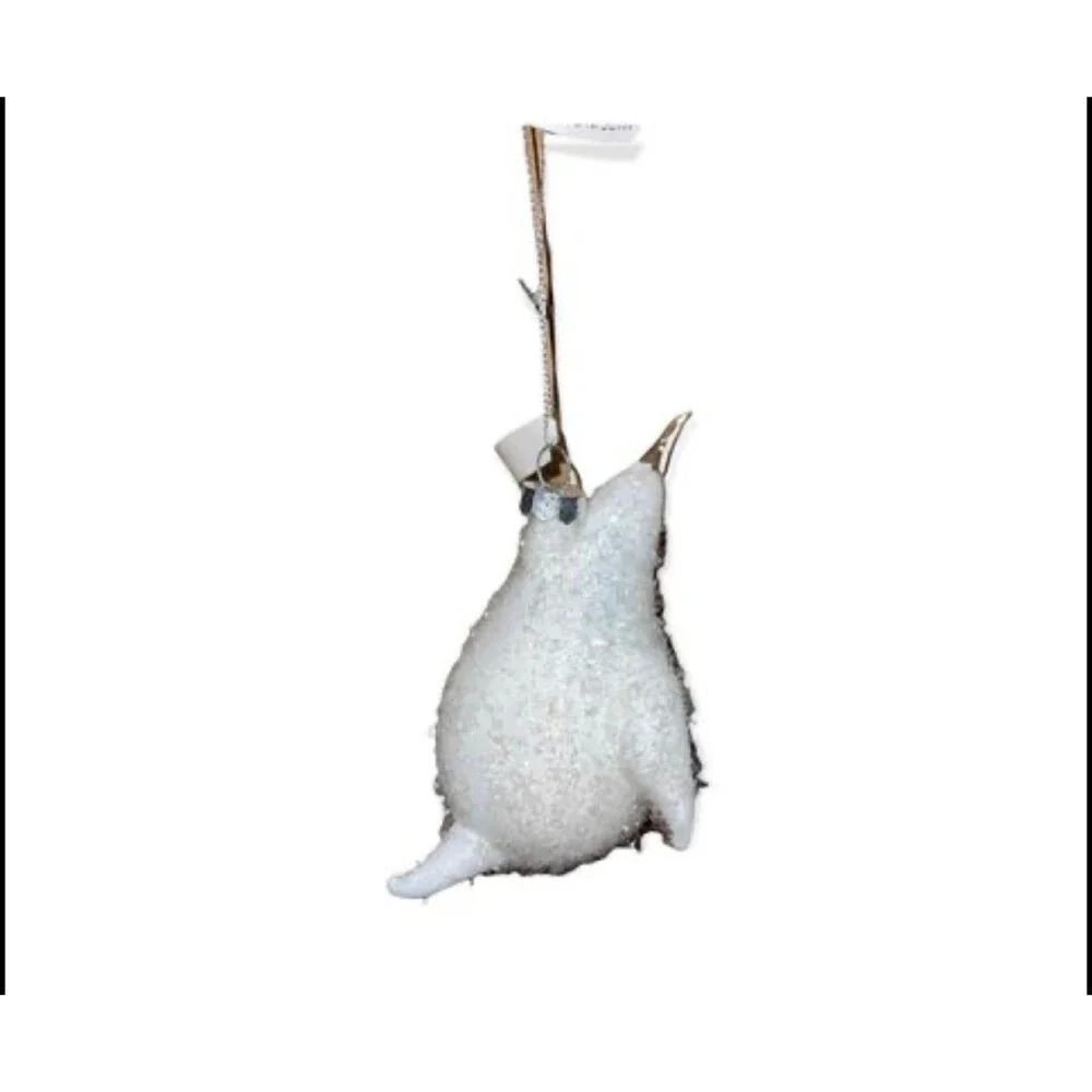 Bloomingdale's Glitter Penguin Glass Christmas tree Ornament